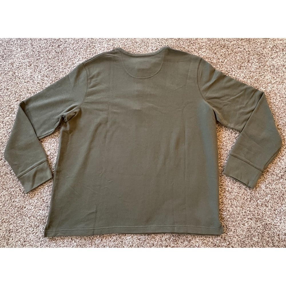 Goodfellow & Co XXL Olive Waffle Knit Henley Long Sleeve Thermal Shirt Layer EUC - Picture 7 of 12